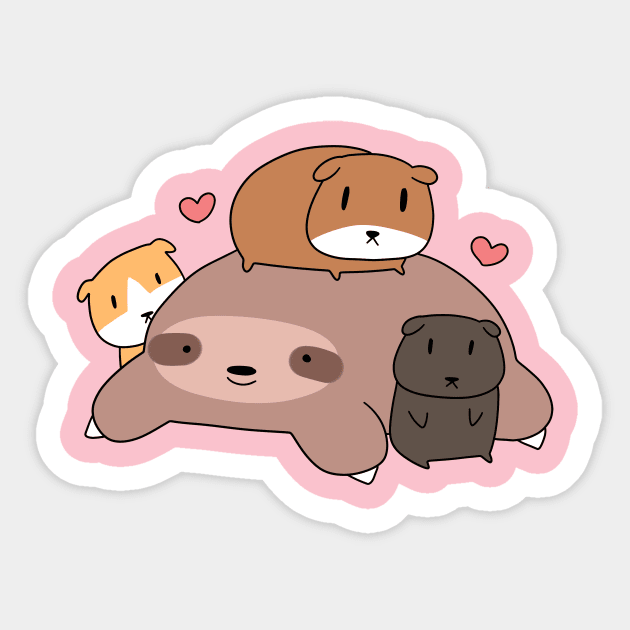 Sloth Loves Guinea Pigs Sticker by saradaboru